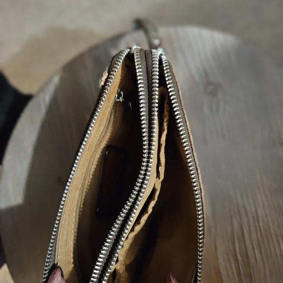 Patricia Nash Brown and Turquoise Embossed Clutch - Picture 3 of 4